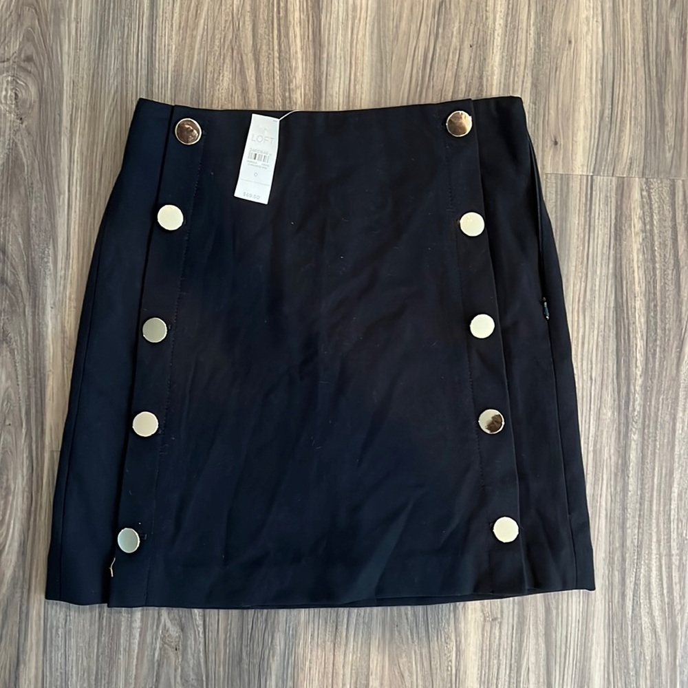 LOFT new sailor skirt with gold buttons